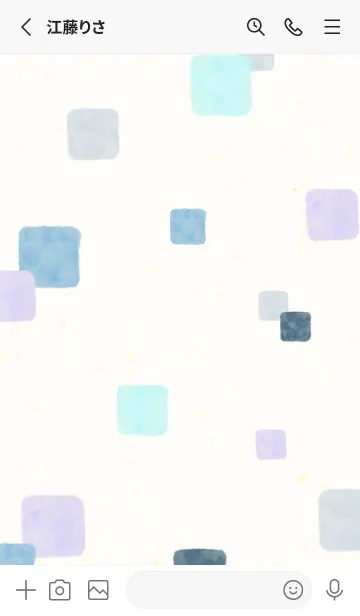 [LINE着せ替え] 水彩 四角 ブルー11の画像2