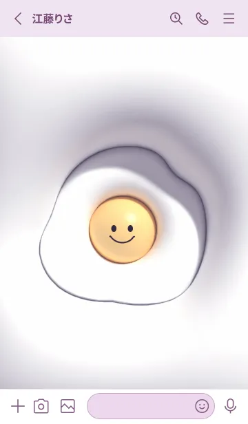 [LINE着せ替え] violet♡ニコニコ目玉焼き04_1の画像2