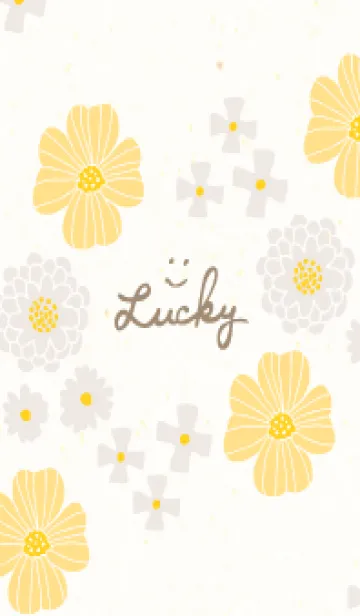 [LINE着せ替え] ベージュとカラフルな花4の画像1