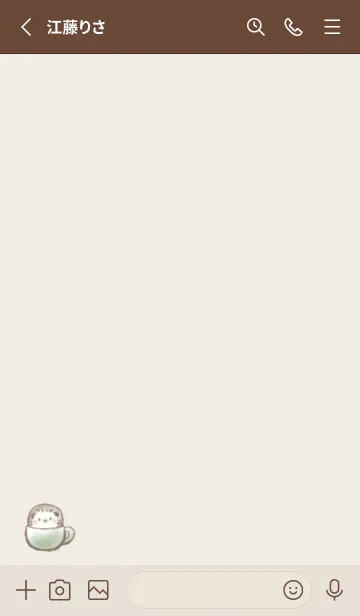 [LINE着せ替え] マシュマロココア ハリネズミ -グリーン-の画像2