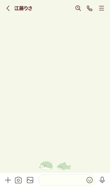 [LINE着せ替え] ハリネズミとサメ -グリーン- popの画像2