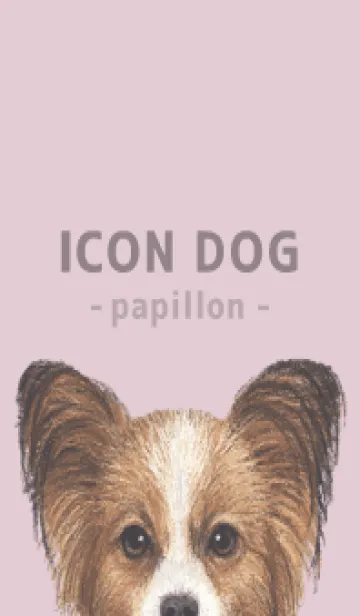 [LINE着せ替え] ICON DOG - パピヨン - PASTEL PK/06の画像1