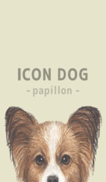 [LINE着せ替え] ICON DOG - パピヨン - PASTEL YE/06の画像1