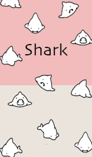 [LINE着せ替え] ベージュとピンク : シンプルなサメ！の画像1