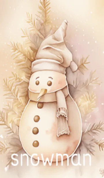 [LINE着せ替え] pinkbrown♡snowman08_1の画像1