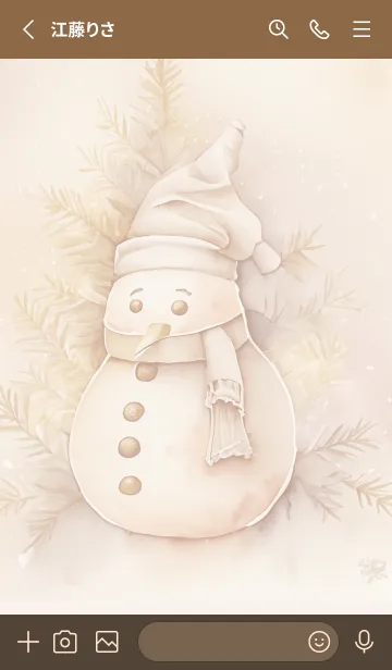 [LINE着せ替え] pinkbrown♡snowman08_1の画像2