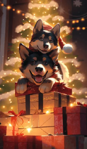 [LINE着せ替え] 犬のクリスマスの画像1