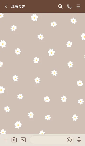 [LINE着せ替え] 小花柄 / beigebrownの画像2
