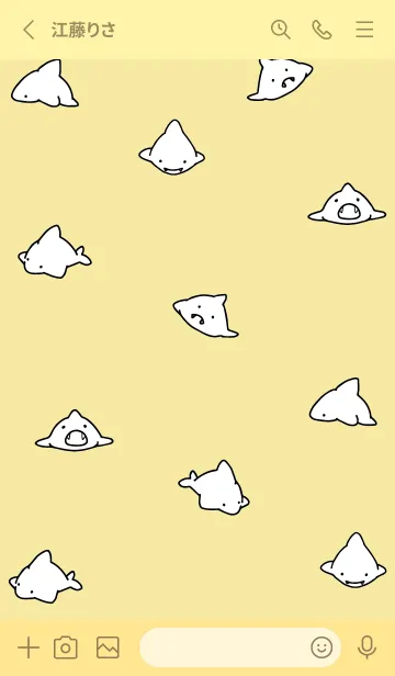 [LINE着せ替え] 黄色 : シンプルなサメ！の画像2