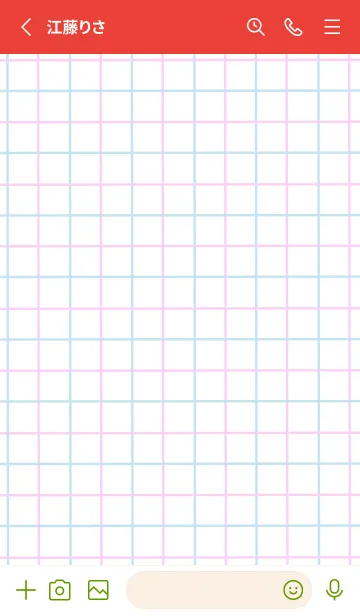 [LINE着せ替え] 2色方眼紙/ピンク&ブルー/レッド/グリーンの画像2