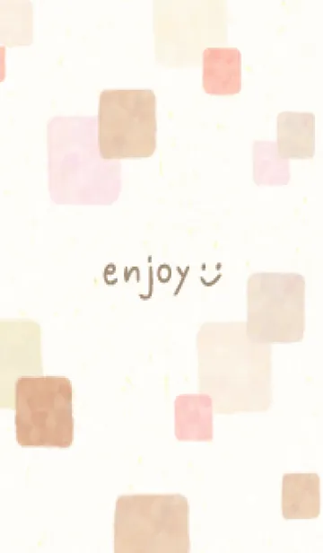 [LINE着せ替え] 水彩 四角 ピンクベージュ29の画像1