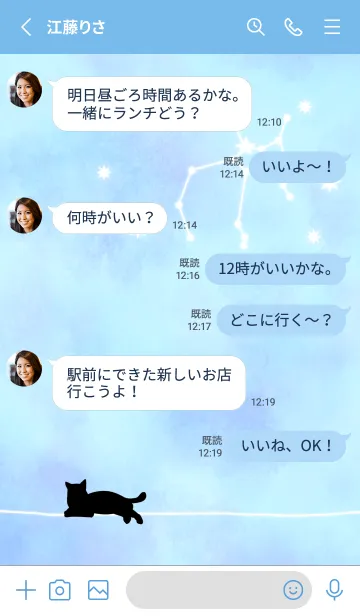 [LINE着せ替え] 【12星座】射手座と猫の画像3