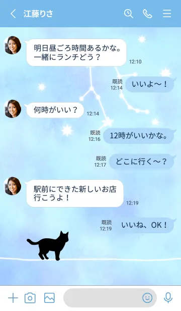 [LINE着せ替え] 【12星座】双子座と猫の画像3