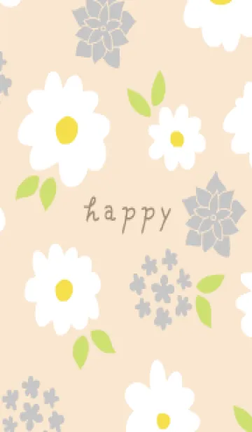 [LINE着せ替え] 白とグレーの花18の画像1