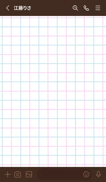 [LINE着せ替え] 2色方眼紙/ピンク&ブルー/ディープブラウンの画像2
