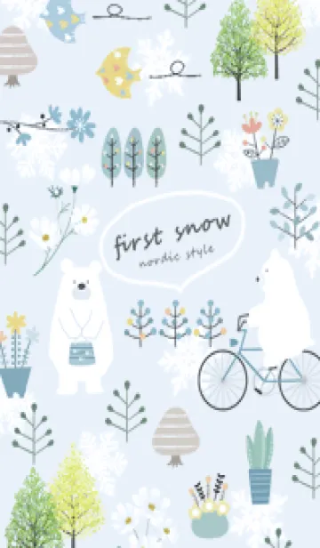 [LINE着せ替え] blue♡初雪の北欧スタイル16_1の画像1