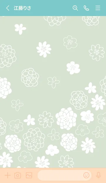 [LINE着せ替え] 大人シンプル白いお花3の画像2