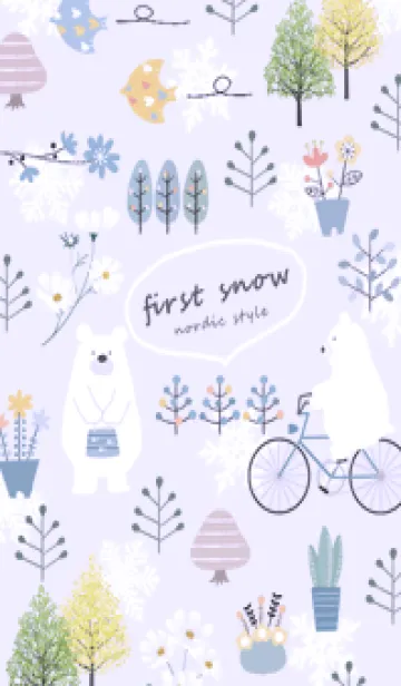 [LINE着せ替え] purple♡初雪の北欧スタイル12_1の画像1