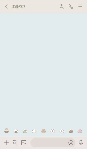 [LINE着せ替え] ちいさなおにぎり / 水色とベージュの画像2