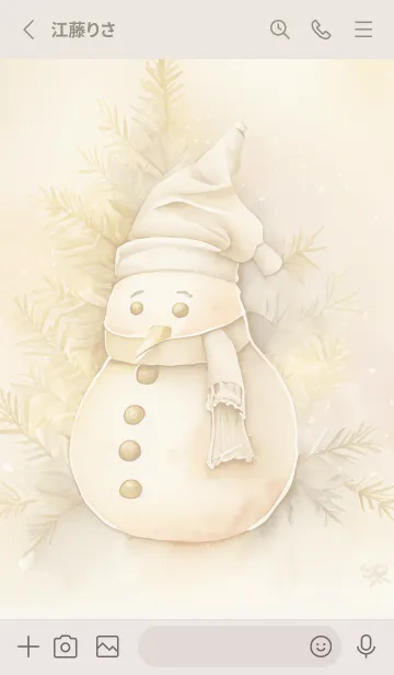 [LINE着せ替え] beige♡snowman05_1の画像2