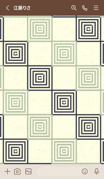 [LINE着せ替え] 和音 市松模様 音符  抹茶色の画像2