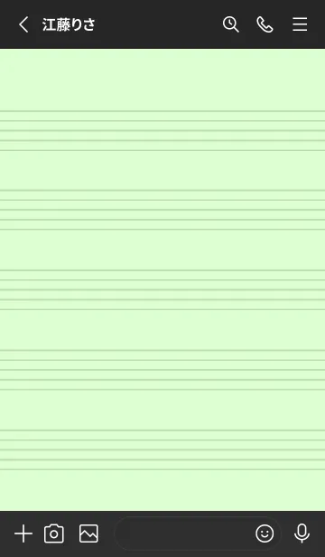 [LINE着せ替え] 音楽カラーノート/薄黄緑色/ブラックの画像2