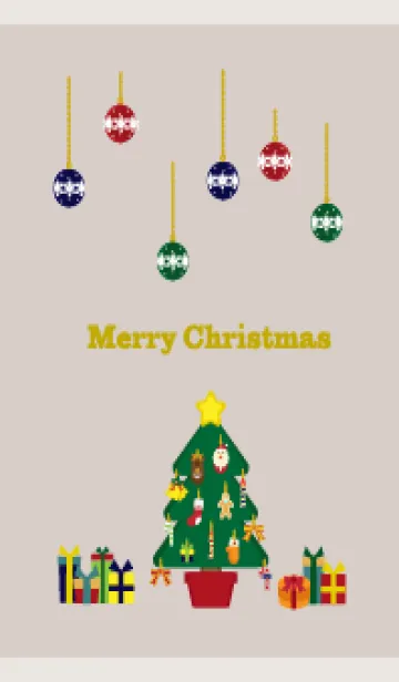 [LINE着せ替え] クリスマスツリーとオーナメント 灰色ほかの画像1