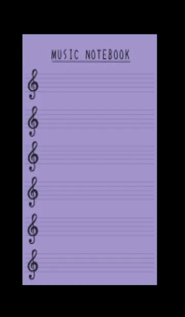 [LINE着せ替え] 音楽カラーノート/くすみパープル/ブラックの画像1