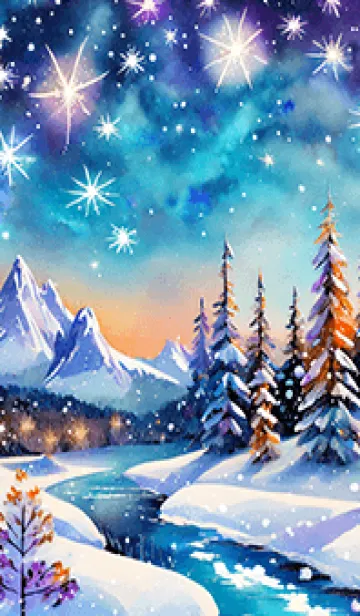 [LINE着せ替え] 優美な冬の風景の着せかえ(Winter-524)の画像1