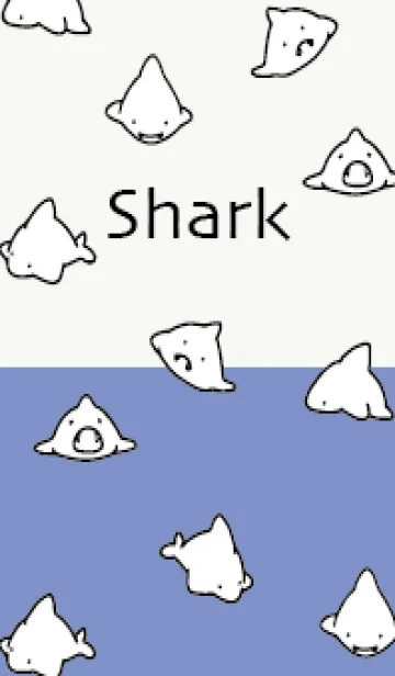 青 : シンプルなサメ！の着せ替えメイン画像