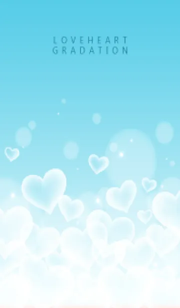 [LINE着せ替え] LOVE HEART GRADATION Blue&White 16の画像1