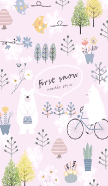 [LINE着せ替え] pinkpurple♡初雪の北欧スタイル11_1の画像1