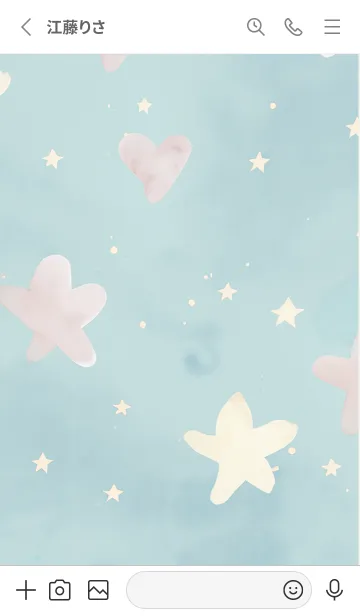 [LINE着せ替え] Gray♡ナチュラルな星とハート01_1の画像2