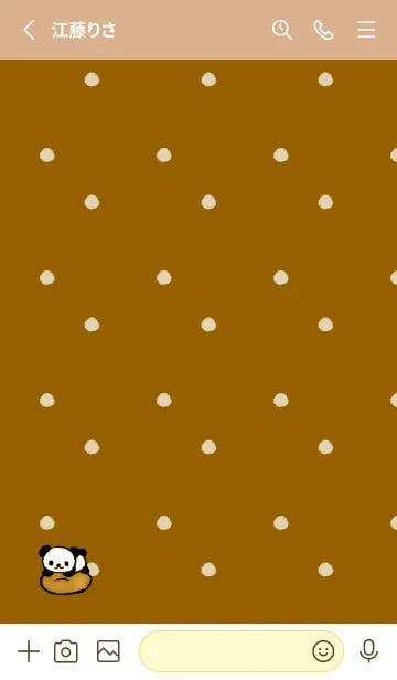 [LINE着せ替え] Panda colorful Brown Polka dotsの画像2