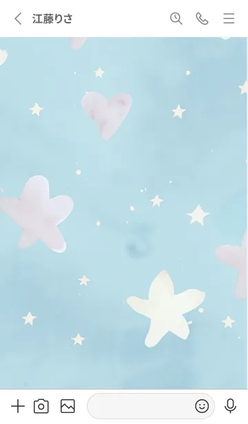 [LINE着せ替え] blue♡ナチュラルな星とハート05_1の画像2