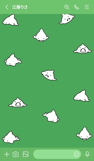 [LINE着せ替え] 緑 : シンプルなサメ！の画像2