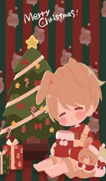 [LINE着せ替え] うさぎ少年(クリスマス)の画像1