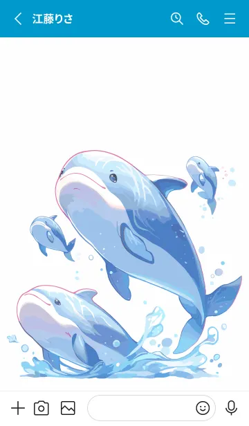 [LINE着せ替え] スカイブルークジラの画像2