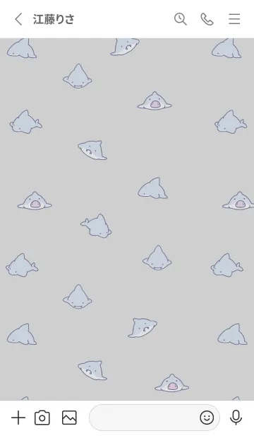 [LINE着せ替え] グレー : シンプルなミニサメの画像2