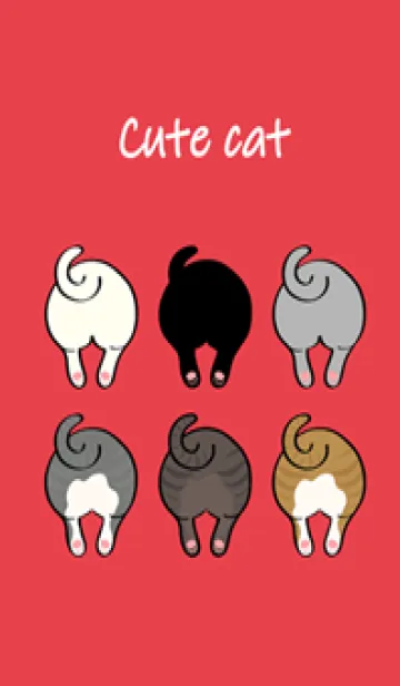[LINE着せ替え] 超かわいい猫のお尻（真っ赤）の画像1