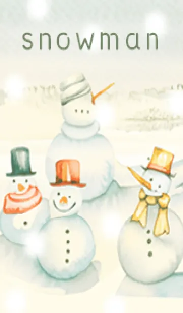 [LINE着せ替え] green♡可愛い雪だるま07_1の画像1