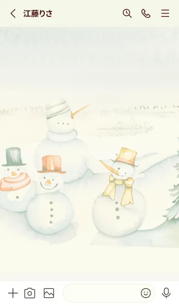 [LINE着せ替え] green♡可愛い雪だるま07_1の画像2