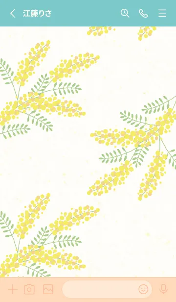 [LINE着せ替え] ミモザ シンプル3の画像2