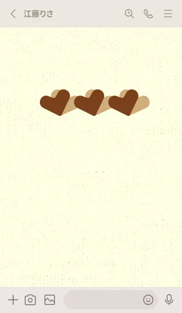 [LINE着せ替え] 3つのハート型の着せかえ テラローザの画像2