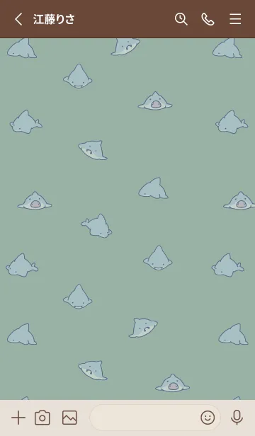 [LINE着せ替え] カーキ : ミニシンプルなミニサメの画像2