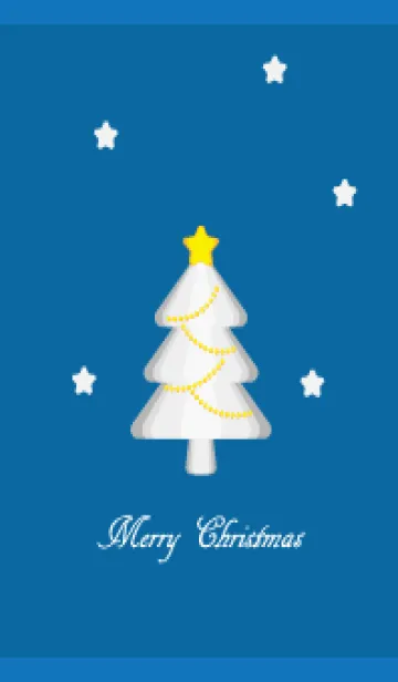 [LINE着せ替え] 白いクリスマスツリー 白と青の画像1