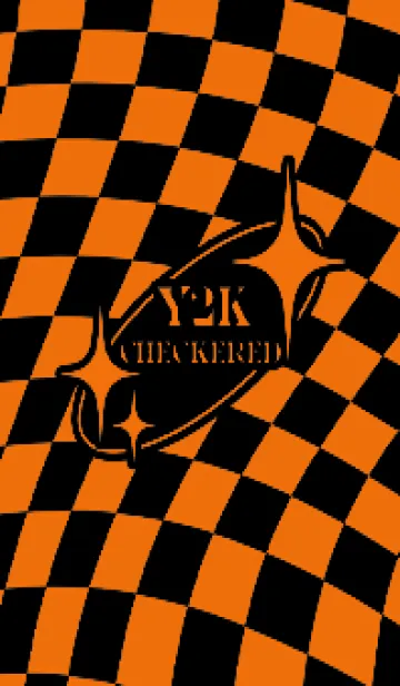 [LINE着せ替え] ✦ Y2K CHECKERED ✦ 02 ORANGE ✦の画像1