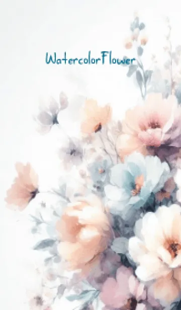 Watercolor White Flower-hisatoto-11のLINE着せ替え