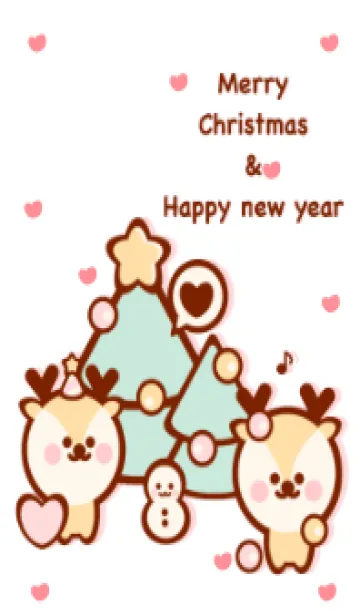 [LINE着せ替え] Happy deer Happy winter 14の画像1