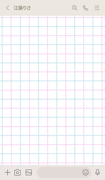 [LINE着せ替え] 2色方眼紙/ピンク&ブルー/クリームピンクの画像2